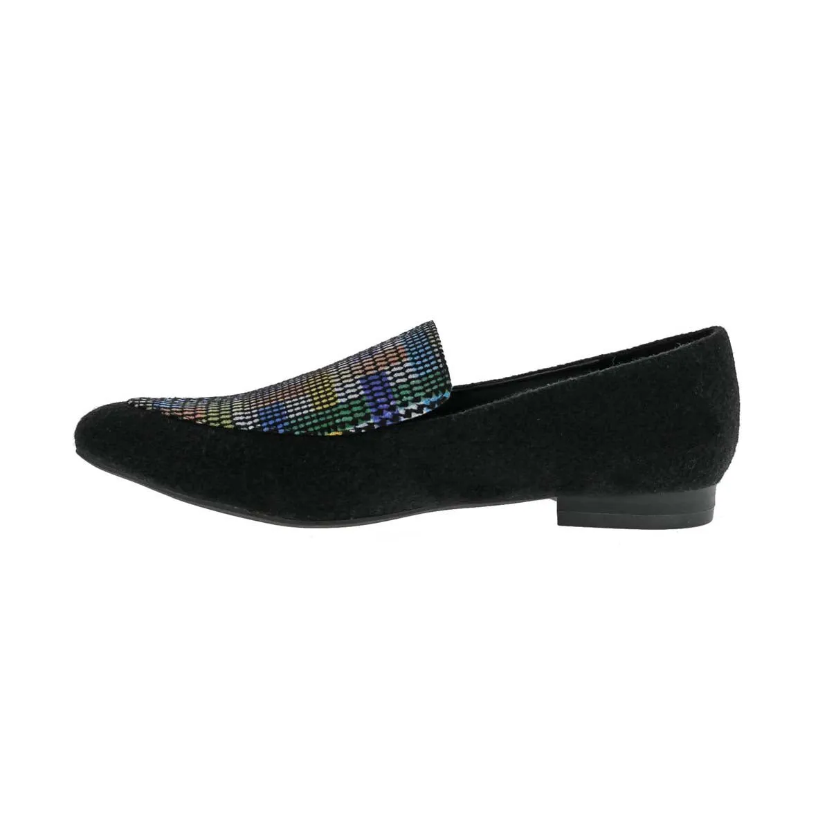 Stylish Leather Slip-ons Flat Bellini Ferris Women Flat Slip-on Shoe's In Black Mutli Wool