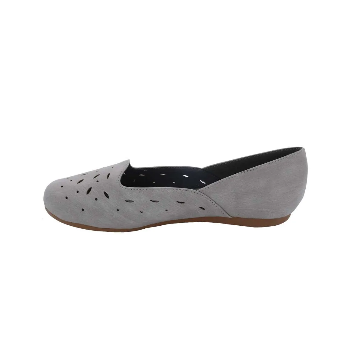 Durable Sole Bellini Marshmellow Women Flat Slip-on In Grey Faux Nubuck