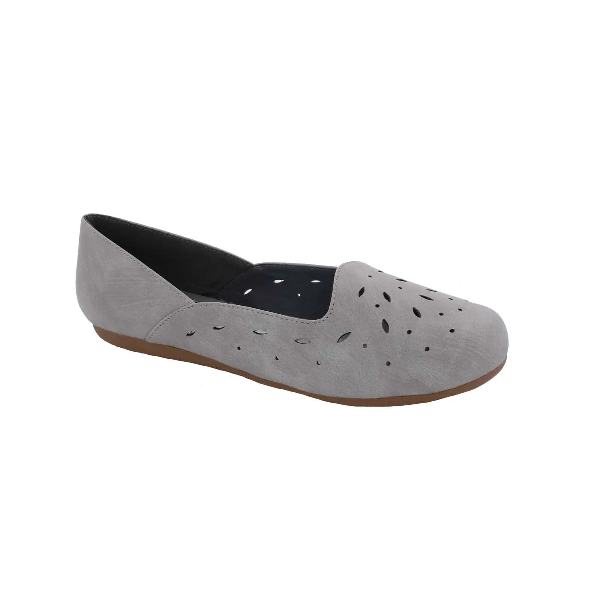 Trendy Walking Shoes Street Food Bellini Marshmellow Women Flat Slip-on In Grey Faux Nubuck