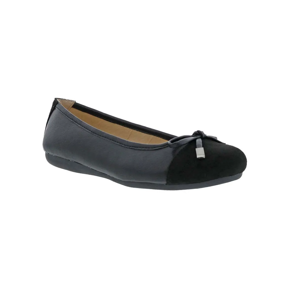 Bellini Sloop Women Flat In Black Faux Leather/black Microsuede Hold Clear