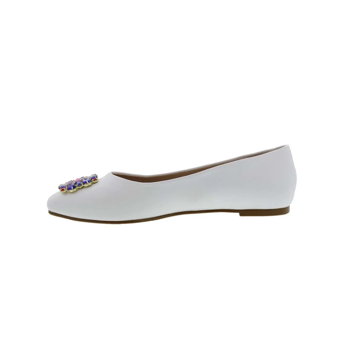 Bellini Sybil Women Slip-on Flat Shoes In White Smooth Stitched Detailing