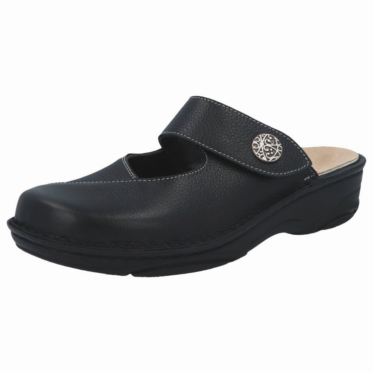 Heat Resistant Outsole Berkemann Heliane Women's Clog In Black Leather/stretch