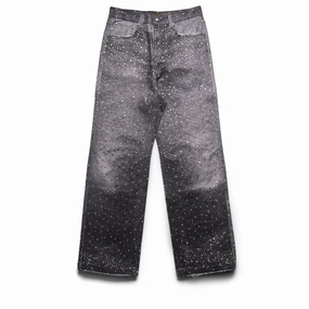 Birth Of Royal Child 3D Printing Washed 20K Swarovski Diamond Boro Denim - Black QuickAccess Pockets Leather Core