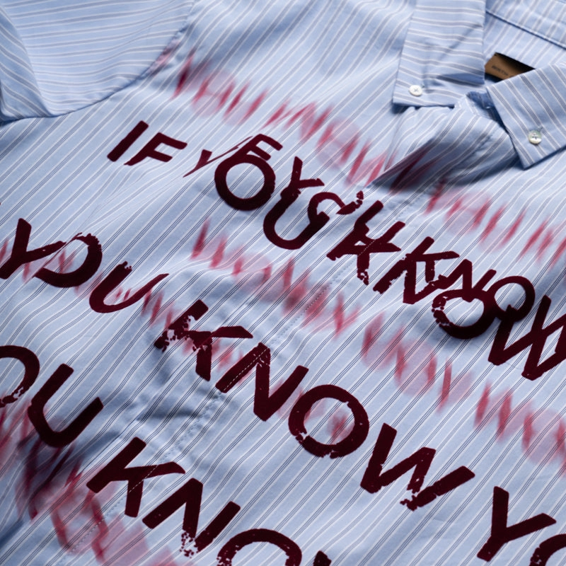 Birth Of Royal Child If You Know Velour Letter Shirt - Blue Cold Weather