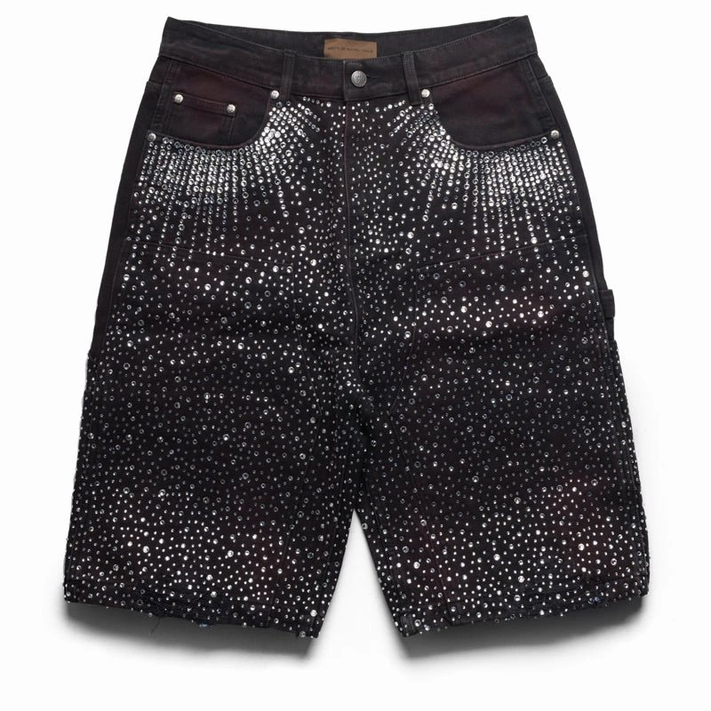 Warm Sweater Sharp Line Birth Of Royal Child Redial 20K Diamond Shorts - Washed Black