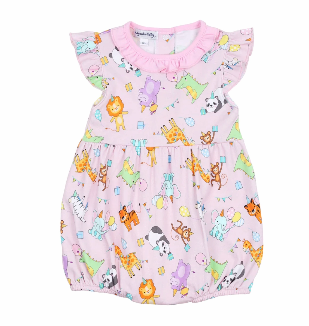 Cake, Present, Party Printed Flutters Bubble| Pink Light Wool