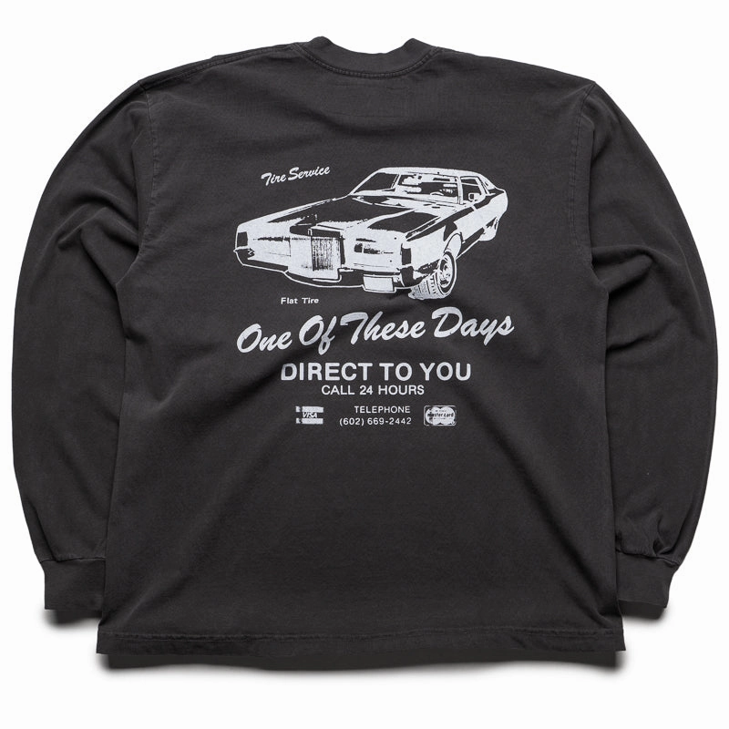 Carnival Look Versatile Fashion One Of These Days Tire Service L/S Tee - Washed Black