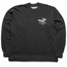 One Of These Days Tire Service L/S Tee - Washed Black Fashion Forward FormFitting Cut