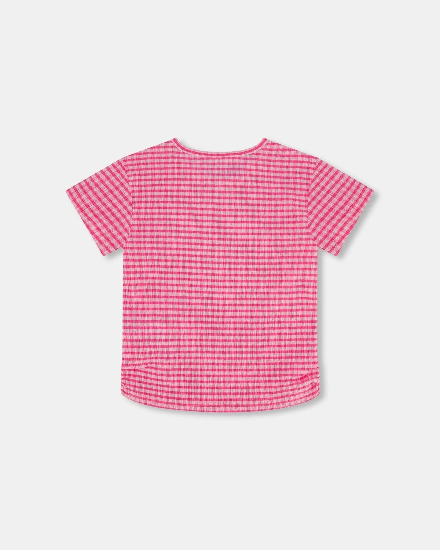 Smart Fit Stylish Dress Crinkle Jersey Top with Flower Applique-Vichy Pink