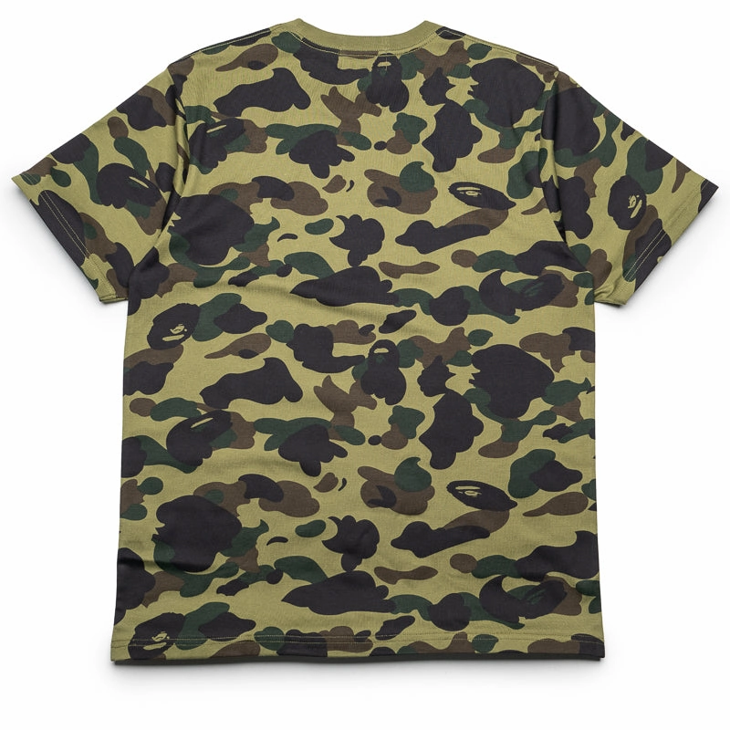 A Bathing Ape 1st Camo One Point Tee - Green Strong Edge