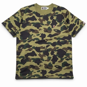 Flexible Waistline A Bathing Ape 1st Camo One Point Tee - Green