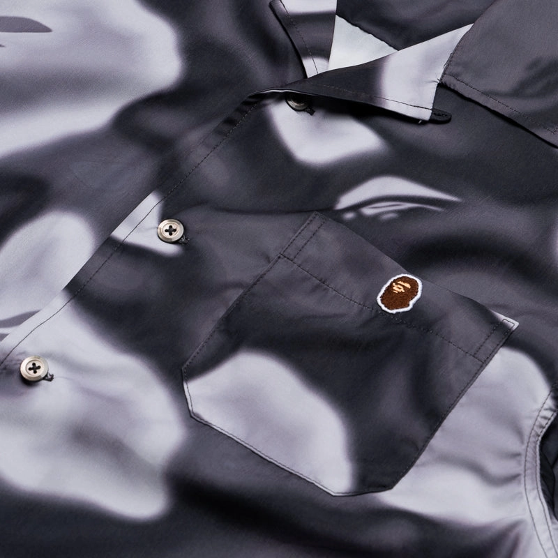 StainlessZippers A Bathing Ape Liquid Camo One Point Collar Shirt - Black