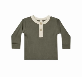 Beauty Glow Wild Mood Ribbed Long Sleeve Henley | Forest