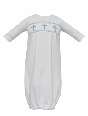Boy's White Knit Christening Gown FastDrying Inner Layer Fire Core