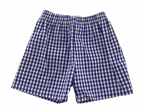 World Glow Glow Up Boys Gingham Lined Short | Royal Blue