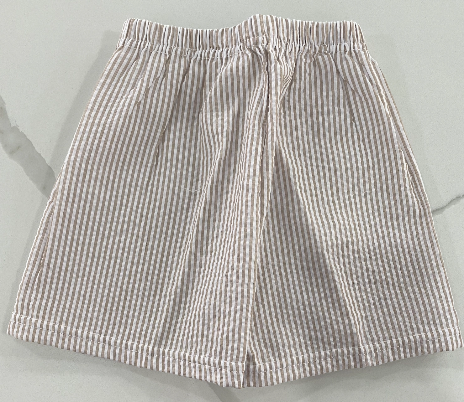 Boys Seersucker Lined Shorts | Tan Stream Fit Comfortable Design