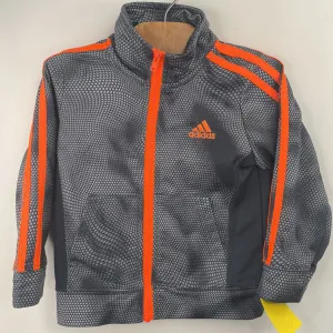 Size 2: Adidas Grey/Orange Dotted Zip-Up Coat Sleek Utility