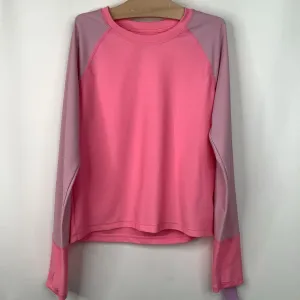 Hydrodynamic Shape Cut Convertible Strap Options Size 12: Athleta Girl Pink Rash Guard Shirt