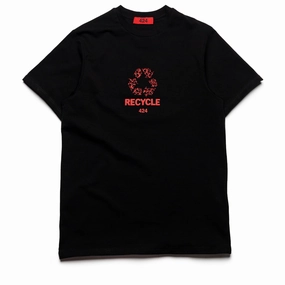 424 Recycle Tee - Black/Red Design Glow