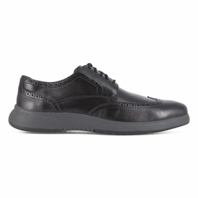 Florsheim Men's Wingtip Oxfordwork Shoe's Steel Toe Flair Fs2624 In Black Breathable Heavy Duty Footwear