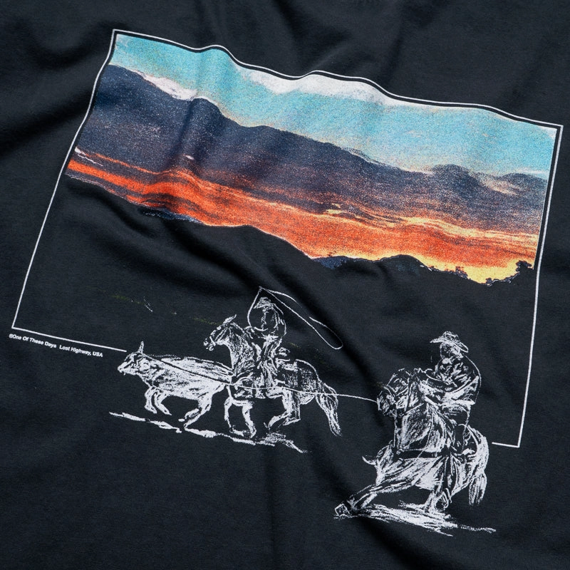 One Of These Days In Another Time Tee - Washed Black ShrinkageFree Fabric Summer Style