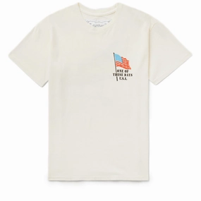 ChafeFree Design FadeResistantDye One Of These Days American Flag Tee - Bone