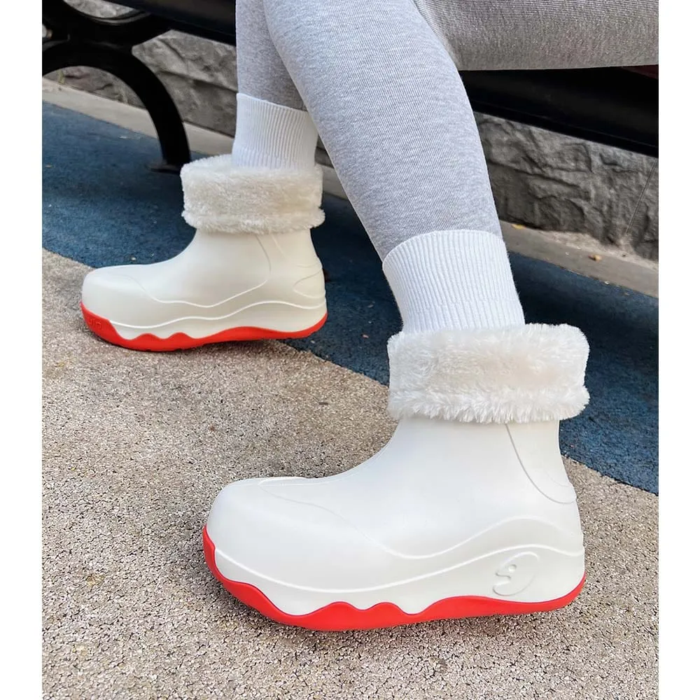 Bright White Navarra Boots with Napped Linings Women Practical Build