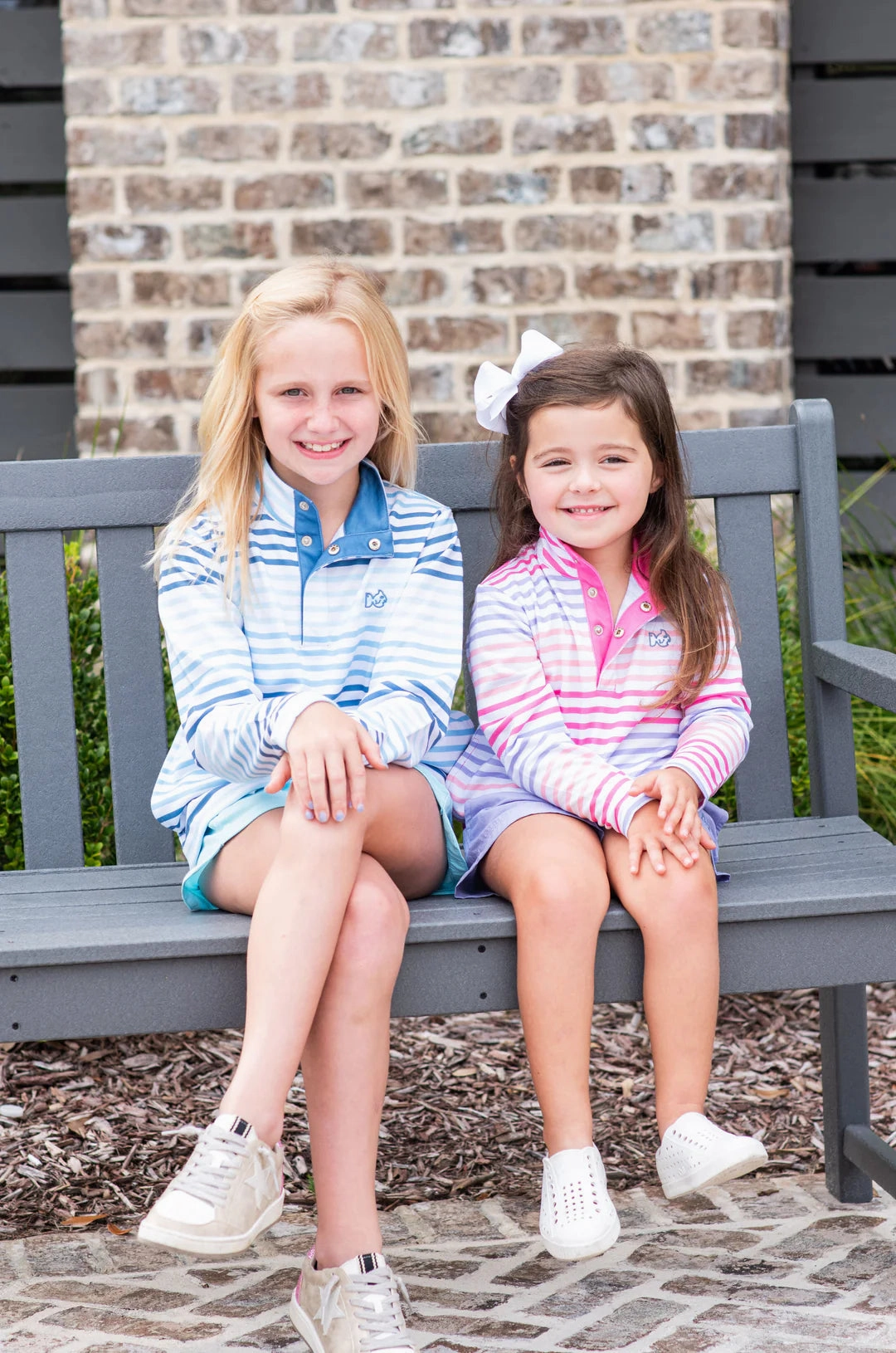 Sporty Snap Pullover in Pink Carnation Multi Stripe Silk Glow