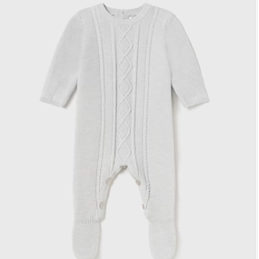Dance Flow Insulated Jacket Cable Knit Romper | Grey