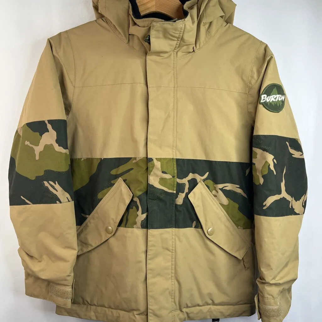 Durable Outer Layer Cuffs Adjust Size 7-8: Burton Tan/Green Camo Zip-Up Winter Coat