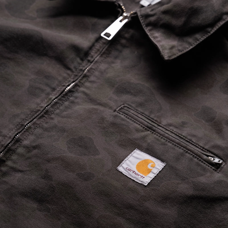 Breathable Lamination Carhartt WIP Duck Detroit Jacket - Green/Porphyry Camo Duck