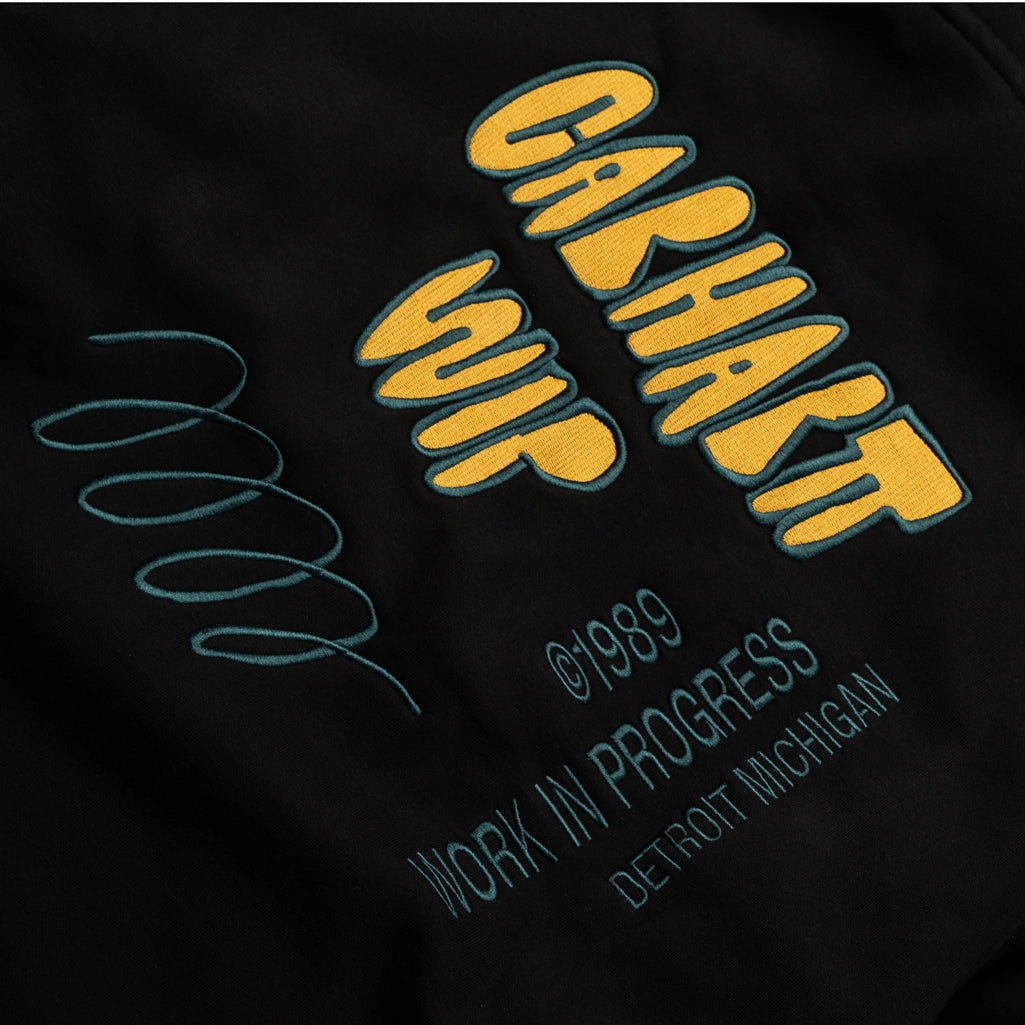 Carhartt WIP Hooded Signature Sweatshirt - Black FourWayStretch Art Core