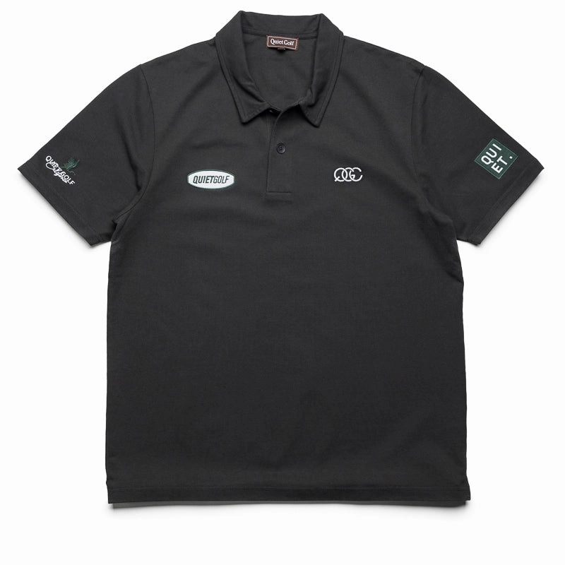 Quiet Golf Tour Polo - Black AntiStatic Cloth MinimalistStyle