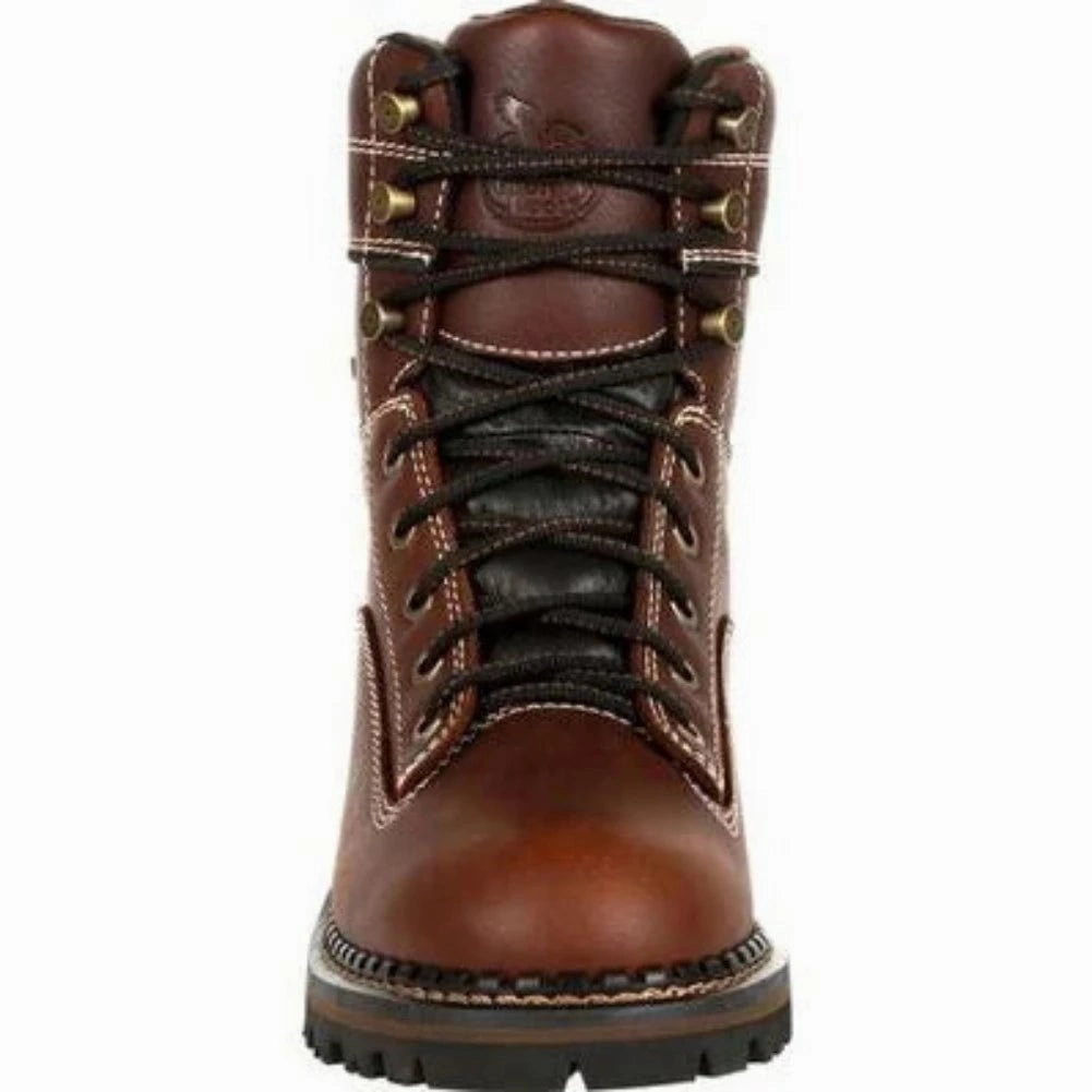 Stylish And Functional Georgia Boot Amp Lt Low Heel Logger Women's Waterproof Boots Gb00427 In Brown