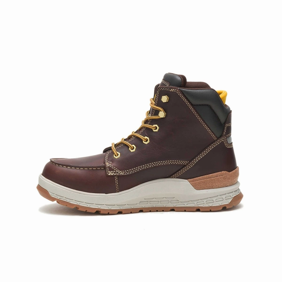 Caterpillar Impact (p51076) Waterproof Men's Work Boot In Friar Brown Reinforced Seams Industrial Durability