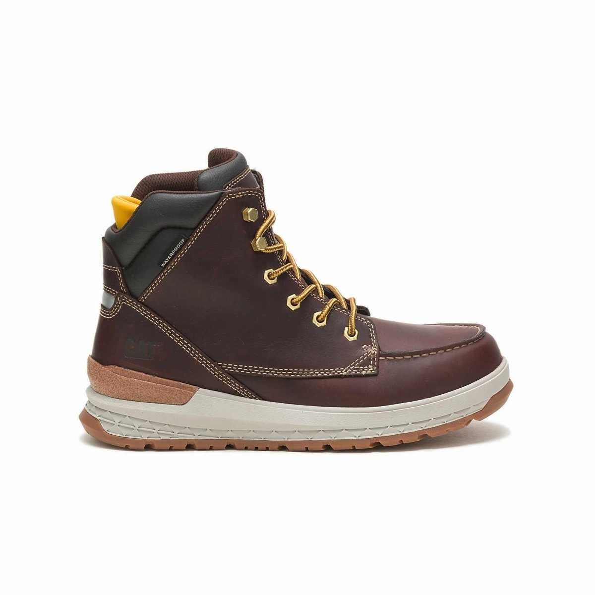 Caterpillar Impact (p51076) Waterproof Men's Work Boot In Friar Brown Max Support waterproof