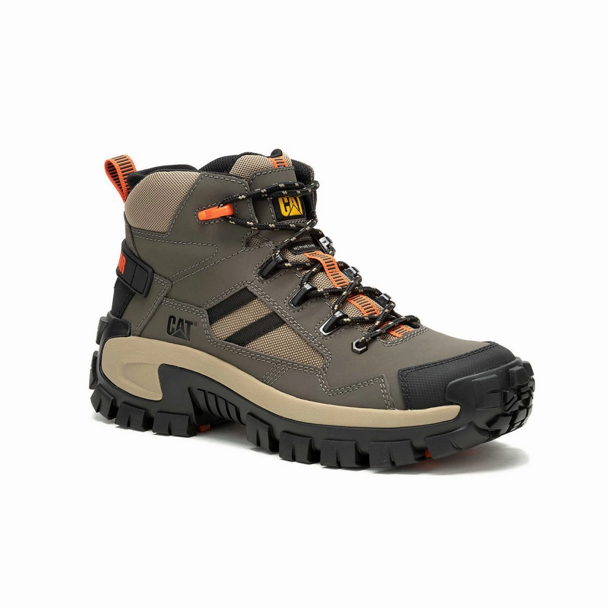 Caterpillar Men's Invader Mid Vent Composite Toe Work Boot (P91666) In Bungee Cord Rough Walk Padded Collar Support