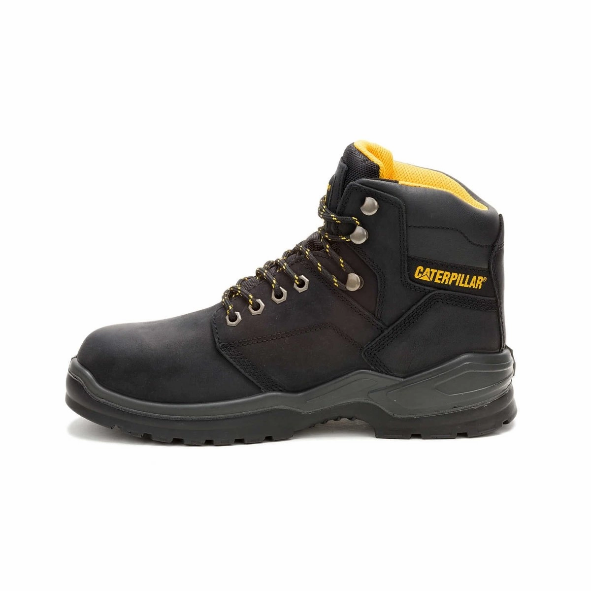 Arch support Caterpillar Men's Striver Waterproof Steel Toe Work Boot (P91786) In Black