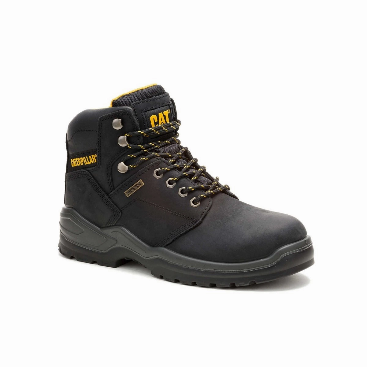 Caterpillar Men's Striver Waterproof Steel Toe Work Boot (P91786) In Black Breathable Active Nomad