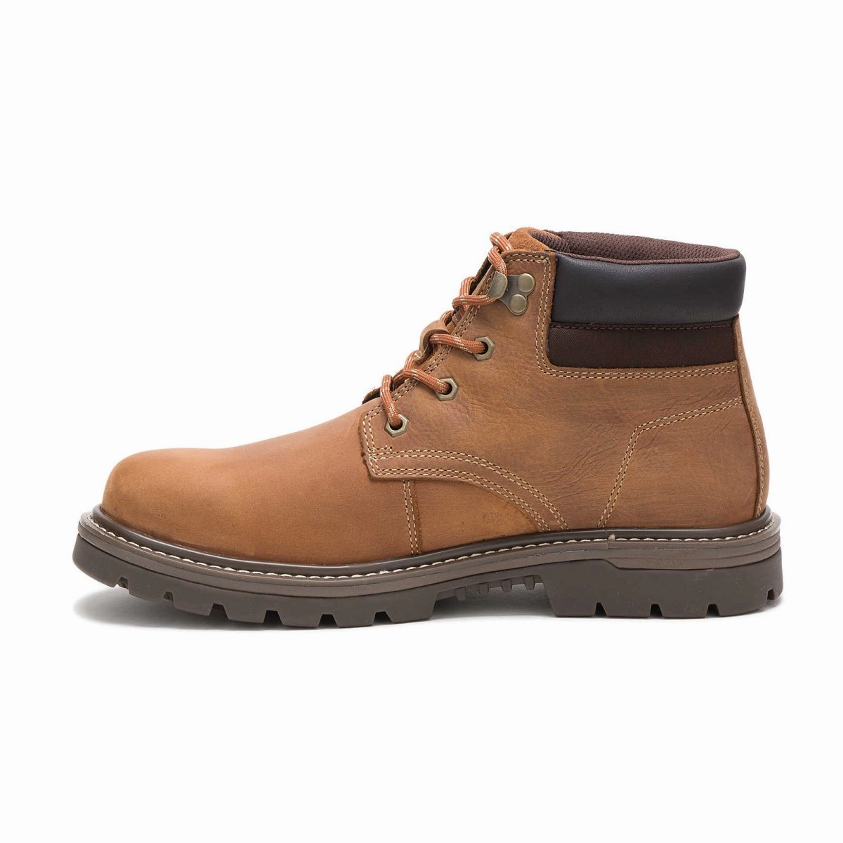 Caterpillar Outbase (p51032) Waterproof Men's Work Boot In Leather Brown Breathable