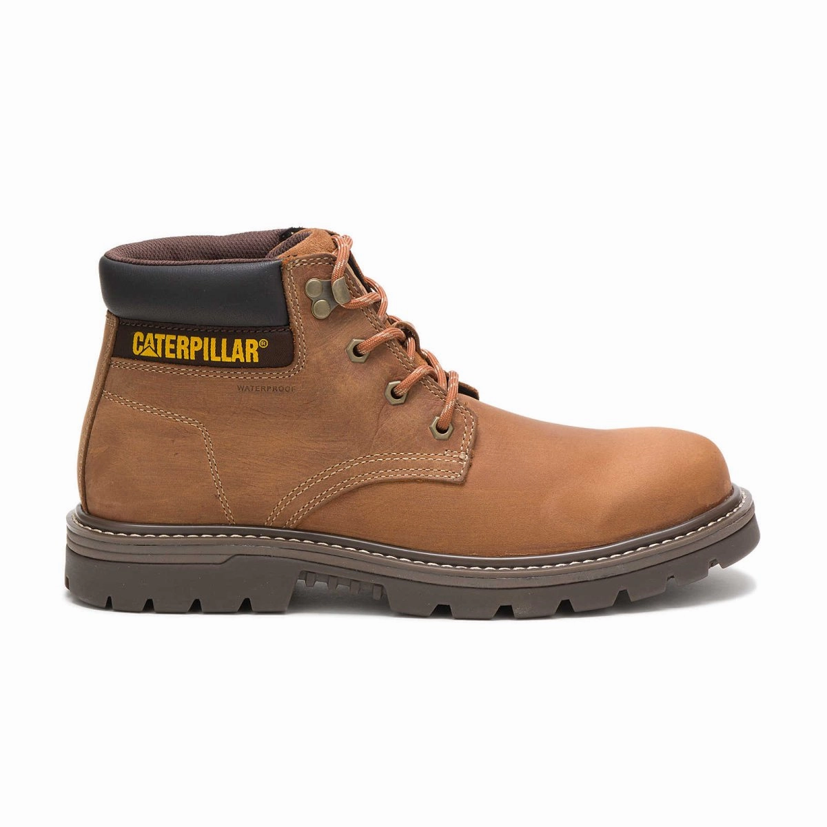 Non Slip Support Caterpillar Outbase (p51032) Waterproof Men's Work Boot In Leather Brown