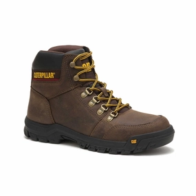 Secure Grip Caterpillar Outline Soft Toe Men's Work Boot (p74087) In Seal Brown