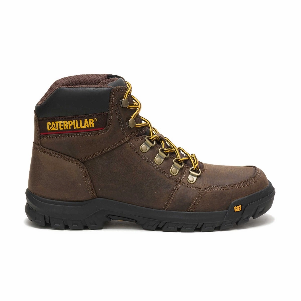 Caterpillar Outline Soft Toe Men's Work Boot (p74087) In Seal Brown Flexible Comfort Comfort Fit