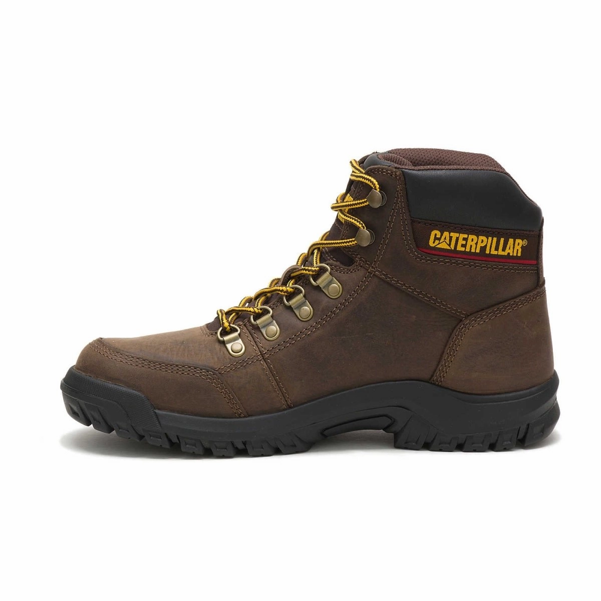 Slip Safe Caterpillar Outline Soft Toe Men's Work Boot (p74087) In Seal Brown