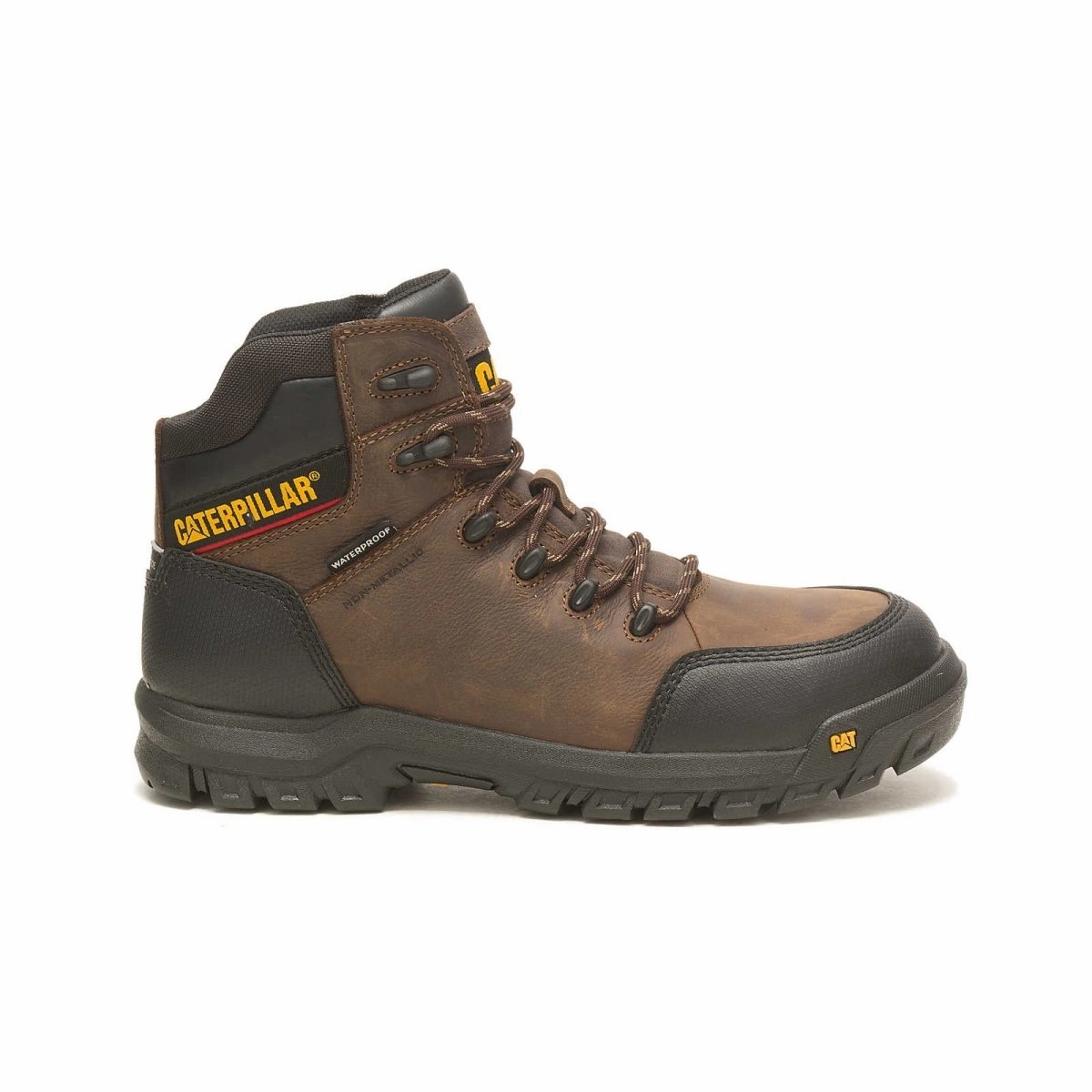Caterpillar Resorption Waterproof Composite Toe Men's Work Boot (p90977)  In Seal Brown Heat Resistance Wear Defense Gear
