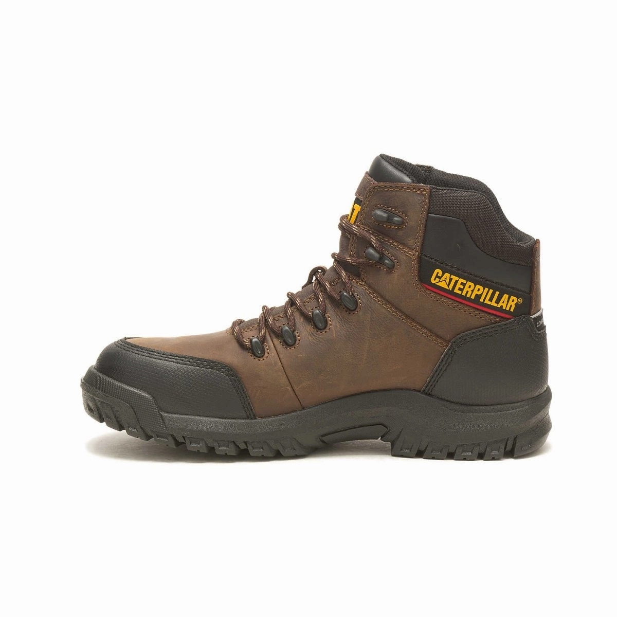 Caterpillar Resorption Waterproof Composite Toe Men's Work Boot (p90977)  In Seal Brown Safety Liner Gear