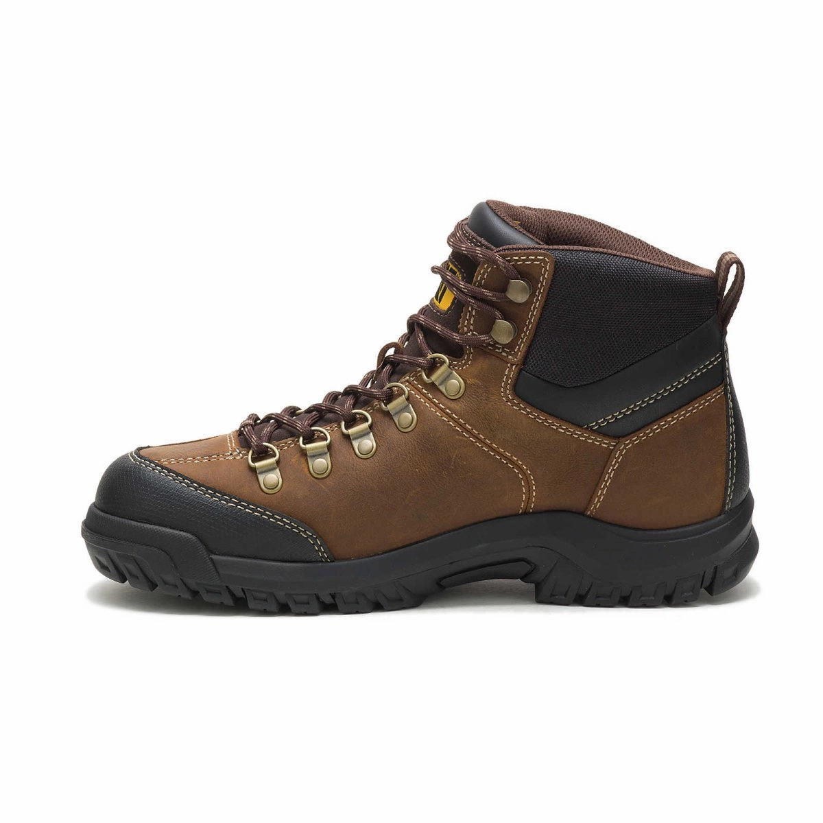 Caterpillar Threshold Waterproof Soft Toe Men's Work Boot (p74128) In Real Brown Professional Protection Thick Soles
