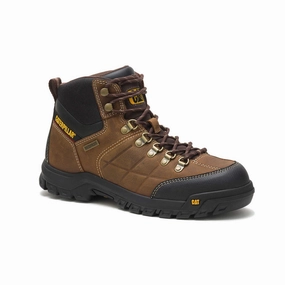 Good Traction Waterproof Fit Caterpillar Threshold Waterproof Soft Toe Men's Work Boot (p74128) In Real Brown