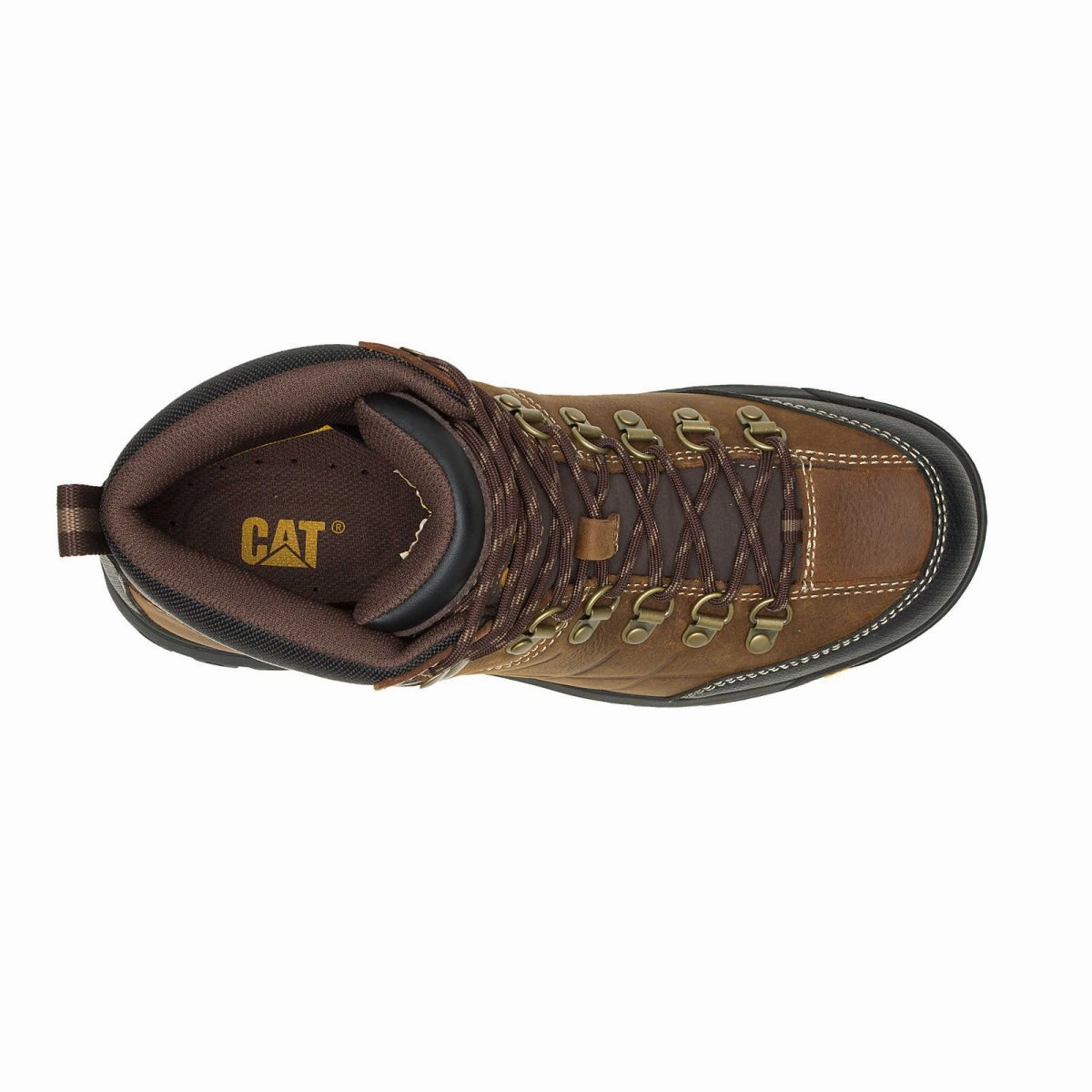 Caterpillar Threshold Waterproof Soft Toe Men's Work Boot (p74128) In Real Brown Secure Walk synthetic leather