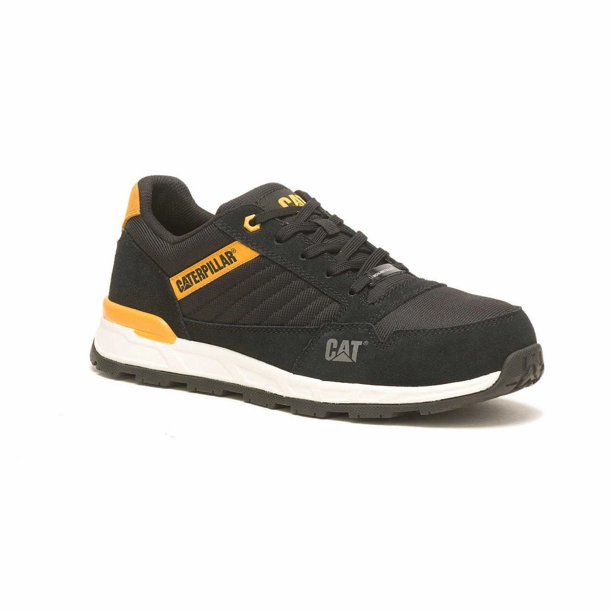 Reinforced Structure Long-lasting Cushioning Caterpillar Venward Men's Composite Toe Work Shoe (P91480) In Black/Yellow